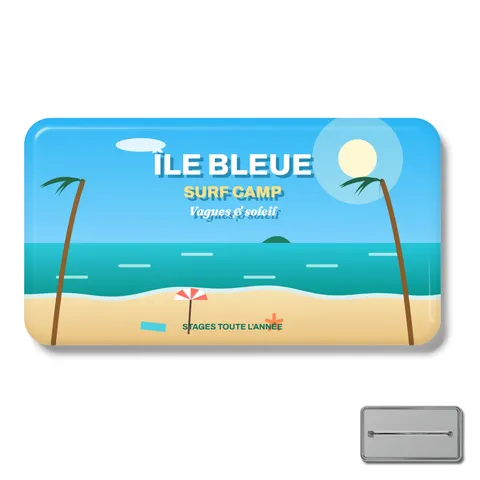Badge rectangulaire à épingle