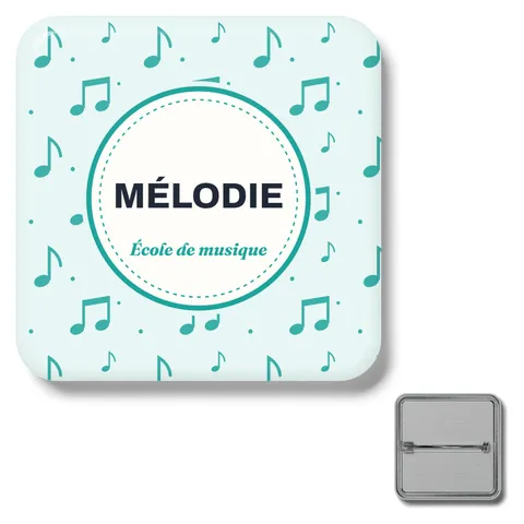 Badge carré à épingle