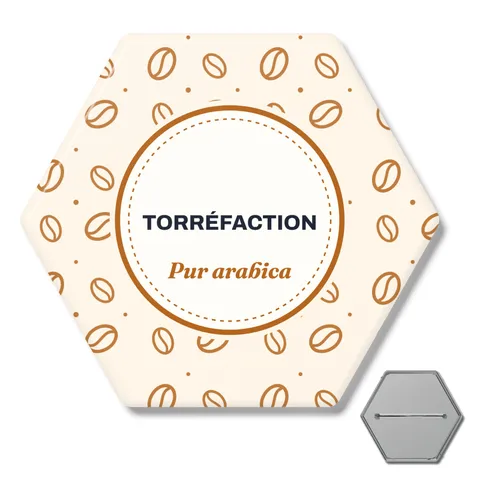 Badge hexagonal à épingle