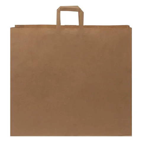 Sac en papier kraft à poignées plates 49,5 × 14 × 44 cm
