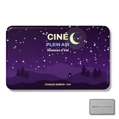 Badge rectangulaire à épingle