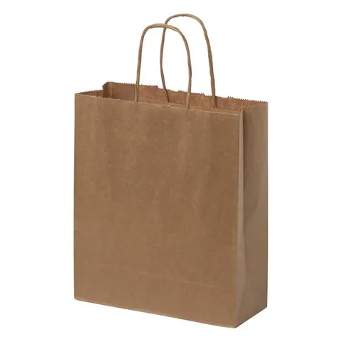 Sac en papier kraft à poignées torsadées 18 × 8 × 21 cm