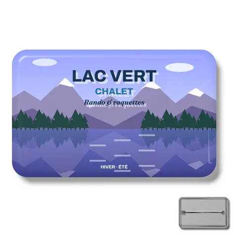 Badge rectangulaire à épingle