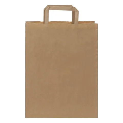 Sac en papier kraft à poignées plates 25 × 11 × 32 cm