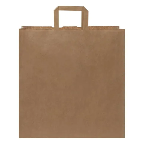 Sac en papier kraft à poignées plates 34 × 20 × 35 cm