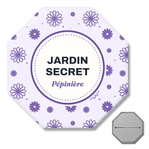 Badge octogonal à épingle