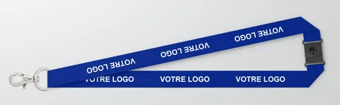 Tour de cou 25 mm polyester — clip de sécurité