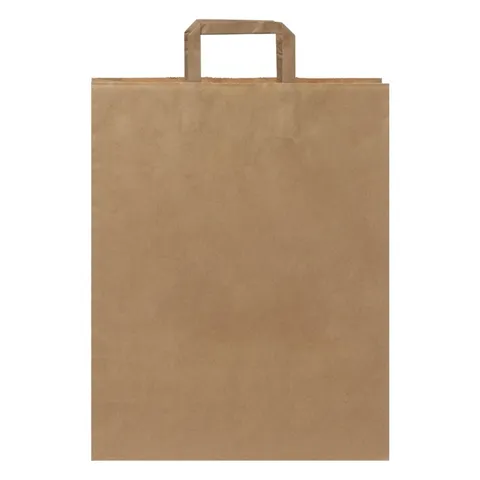 Sac en papier kraft à poignées plates 32 × 12 × 40 cm
